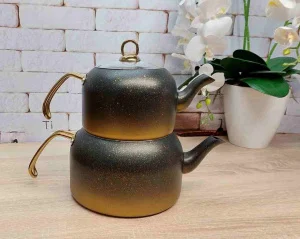 Двоярусний чайник O.M.S. 8250 з гранітним покриттям 4 предмети (OMS 8250-XL-Gold)