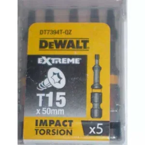 Біти ударні DeWALT IMPACT TORSION Т15, 50 мм, 5 шт (DT7394T)