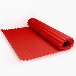 Рулонный шифер PolyRoll 0,6мм 2м красный, волна