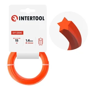 Леска для триммера Intertool звезда 1,6ммx15м (DT-2306)