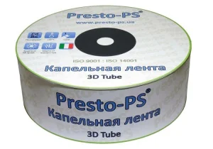 Крапельна стрічка Presto-PS емітерна 3D Tube 0,18 1,38л/год 10см 500м (3D-7-10-500)
