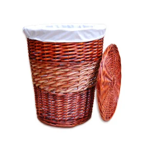 Кошик Natural House для білизни, круглий, з вкладкою, коричневий L (FG-07L)