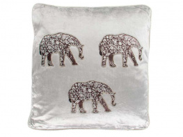 Фото подушка декоративная lefard слоны с вышивкой 30х50см (877-043)