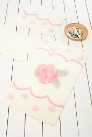 Фото коврик для ванной chilai home rose dot ecru 60x100см (ch_11006997)