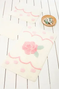 Фото коврик для ванной chilai home rose dot ecru 60x100см (ch_11006997)