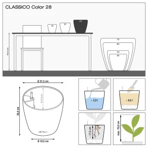Вазон Lechuza Classico Color 28 мускатний 28x28x26см 9л (13203)