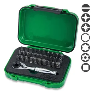 Набір біт з тріскачкою-бітотримачем Toptul 1/4" 31шт (GABW3103)