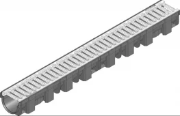 Желоб черный с оцинкованой решёткой HAURATON TOP Х PE-PP 1м