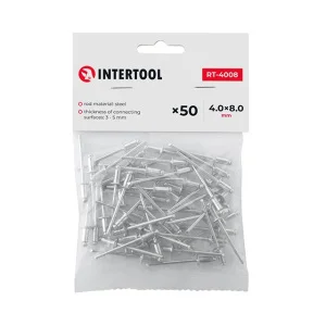 Заклепка алюмінієва Intertool 4х8мм 50шт (RT-4008)