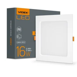 Фото светильник videx back встроенный квадрат 16w 5000k (vl-dlbs-165)