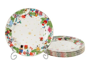 Набір тарілок Lefard White Christmas 6 предметів 19см (922-103)