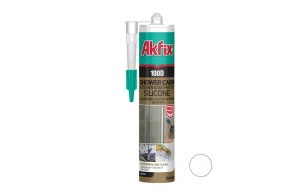 Силікон Akfix 100D для душових кабін білий 280мл (SA062)