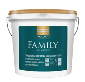 Краска интерьерная акриловая Kolorit Family глубоко-матовая база А 9л