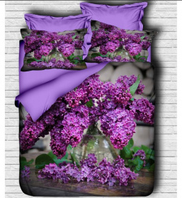 Фото комплект постельного белья lighthouse ranforce+3d purple lilac 200x220см евро (135oz_2,0)