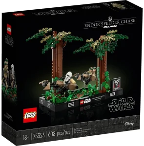 Фото конструктор lego star wars диорама погоня на спидере на эндоре 608 деталей (75353)
