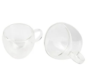 Набір склянних чашок Bergner Coffee & tea lovers 100мл 2 предмети (BG-20114-MM)