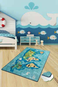 Фото коврик в детскую комнату chilai home map mavi 100x160см (ch_110024151)
