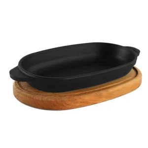 Пательня чавунна Brizoll HoReCa овальна з підставкою 18x10x2,5см (559-030)