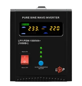 Джерело безперебійного живлення LogicPower LPY-PSW-1500VA+ 1050Вт 10A/15A (22872)