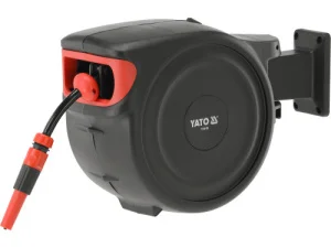 Шланг для поливу Yato з самозмотувальною котушкою і прямим зрошувачем 1/2“ 15м (YT-90100)