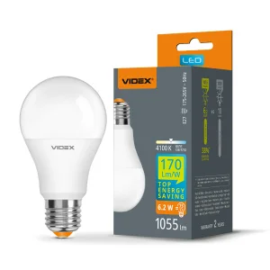 Лампа VIDEX A60h 6,2W E27 4100K (VL-A60h-62274)