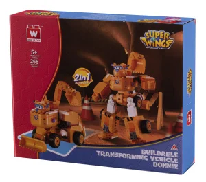 Конструктор-трансформер Super Wings Small Blocks 2-in-1 Buildable Transforming Vehicle Donnie, Донні 251 деталь (EU385007)