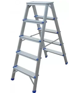 Стремянка алюминиевая двухсторонняя WERK LB405 5 ступеней (90247)