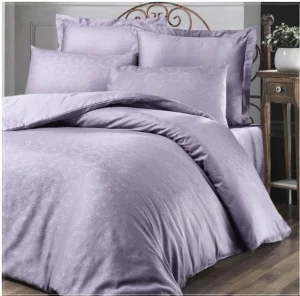 Комплект постільної білизни VICTORIA Deluxe Jacquard Sateen VALERIA ліловий 200x220см євро (48757_2,0)