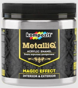 Емаль акрилова Kompozit MetalliQ срібло 0,5кг
