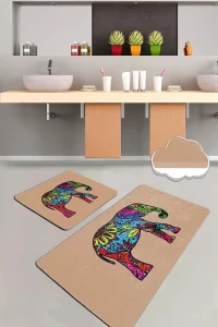 Набір килимків для ванної кімнати Chilai Home Olifant bej 60x100+50x60см (CH_110024215)