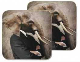 Фото набор подставок для горячих напитков lefard слон 10x10см, 2шт (924-629)