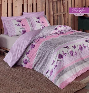 Комплект постільної білизни Majoli Sofya v2 Lilac 200x220см (BH_010078376)