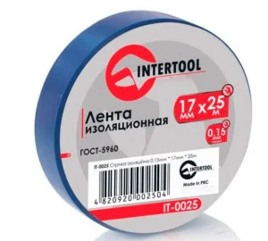 Стрічка ізоляційна Intertool синя 17ммх25м (IT-0025)