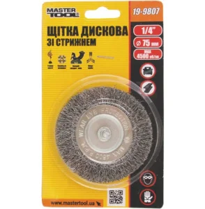 Щітка дискова Mastertool 1/4" 75мм (19-9807)