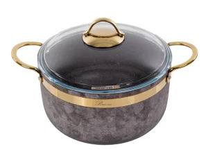 Каструля Brioni Royal Stone Sandstone gold антипригарна 24см 5л (764-040)