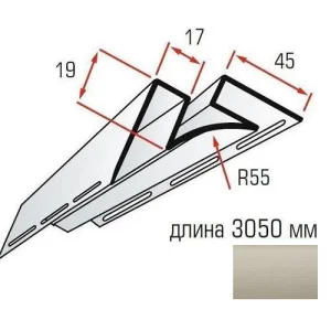Кут внутрішній Альта-Профіль BlockHouse Т-13 бежевий 3,05м