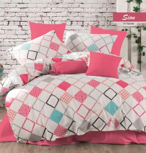 Комплект постільної білизни Majoli Sion v1 Fusya 200x220см (BT_010078443)