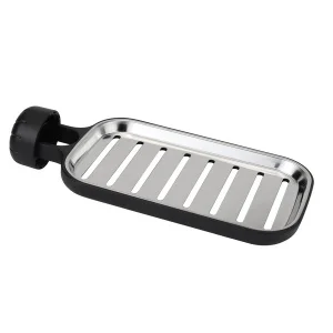 Фото полка на душевую штангу и смеситель с фиксатором mvm bp-22 черная (bp-22 black)