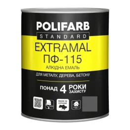 Эмаль Polifarb ExtraMal ПФ-115 темно-серая 0,9 кг