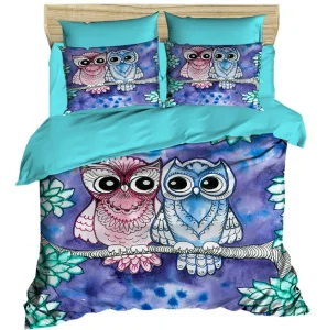 Комплект постільної білизни Lighthouse ranforce+3D Night Owls 200x220см євро (377OZ_2,0)