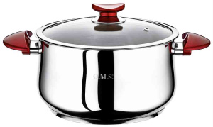 Каструля O.M.S. 16x10см 1,8л з кришкою (OMS 2038-16-1,8л-Red)
