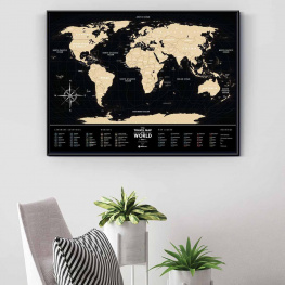     travel map black world     (bw)