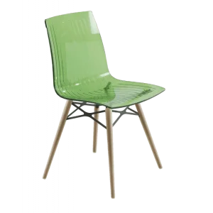 Фото стул papatya x-treme-s wox 35 прозрачно-зеленый, бук натуральный лак (3010)