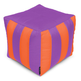 Фото пуф-кубик студия комфорта полосатый оксфорд стандарт+ фиолетовый-оранжевый (0921823)