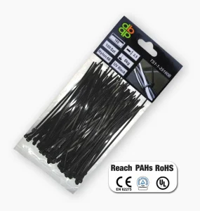 Хомути пластикові BRADAS UV BLACK 4,8х200мм 100шт (TS1148200B)