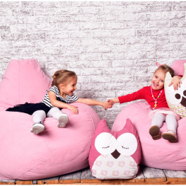 Фото кресло-мешок студия комфорта груша велюр большой розовый (015313)