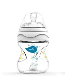 Фото бутылка для кормления антиколиковая nuvita mimic 0м+ 150мл (nv6010white)