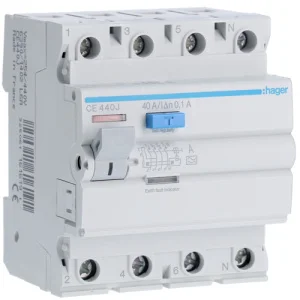 Пристрій захисного відключення Hager 4Pх40A 100mA A (CE440J)