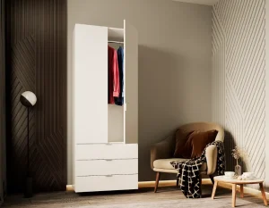 Шафа для одягу Doros Гелар 80737021 Біла 77,5х49,5х203,4см (1782247287)