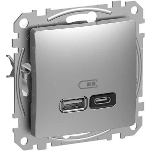 Розетка USB Schneider Sedna Design SDD113404 алюміній